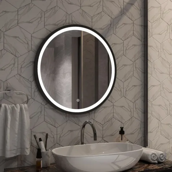 Зеркало с подсветкой ArtMax Livorno AM-Liv-800-DS-F-Nero 80 см чёрный