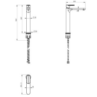 Смеситель для раковины Wonzon & Woghand WW-H1034-MB чёрный матовый