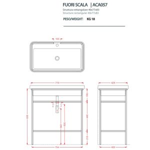 Раковина ArtCeram Fuori Scala TFL035 05 00 *1 белая 80.5 см
