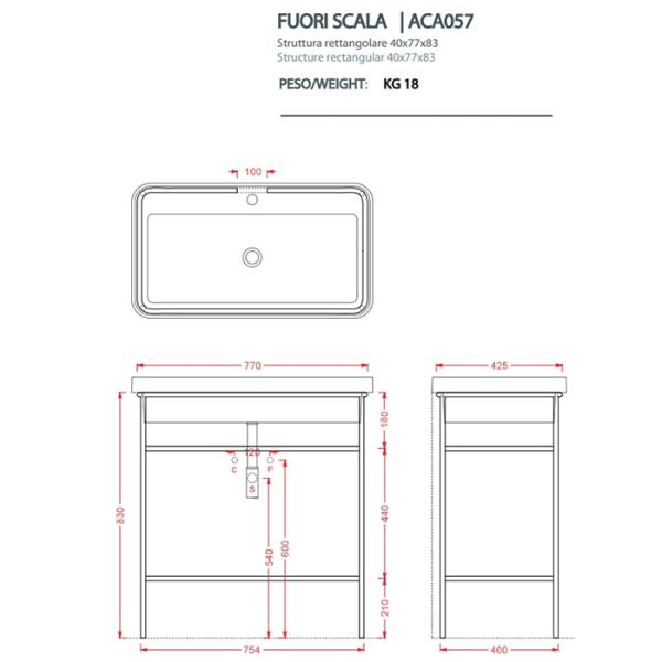Раковина ArtCeram Fuori Scala TFL035 05 00 *1 белая 80.5 см