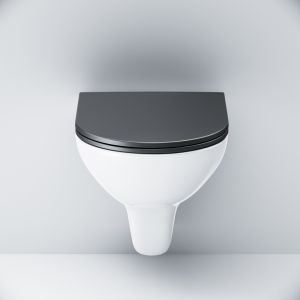 Унитаз подвесной Am.Pm Gem FlashClean с сиденьем микролифт белый/чёрный C901700SCmb