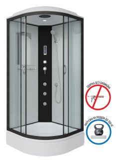 Душевая кабина Niagara NG-6701-14F с гидромассажем 90x90см чёрный/прозрачное