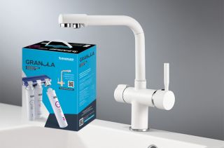 Смеситель для кухни Granula 2088 Хром+АКС-002 белый Смеситель для кухни Granula 2088 Хром+АКС-002 белый