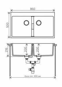 Мойка кухонная Tolero Loft TL-862 белый 473950