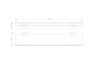 Стеклянная полка для ванной Wonzon & Woghand Polo WW-8927-BN брашированный никель