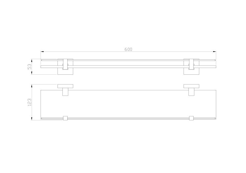 Стеклянная полка для ванной Wonzon & Woghand Polo WW-8927-BN брашированный никель