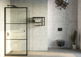 Душевой уголок Berges Dark L 90x90см чёрный матовый 061020L