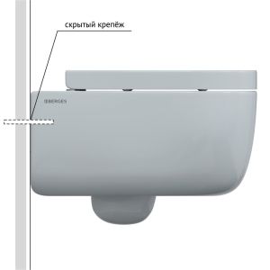 Подвесной унитаз Berges EGO XL Rimless белый 082124 сиденье Toma SO микролифт быстросъёмное
