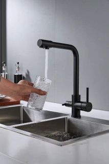 Смеситель для кухни Shevanik S328H с подключением фильтра чёрный Смеситель для кухни Shevanik S328H с подключением фильтра чёрный
