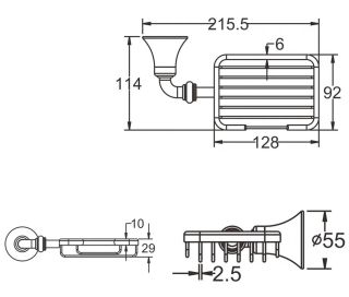 Мыльница Rose RG1204 хром Мыльница Rose RG1204 хром