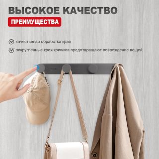 Крючок для ванной комнаты Raglo R300.054.09 графит Крючок для ванной комнаты Raglo R300.054.09 графит