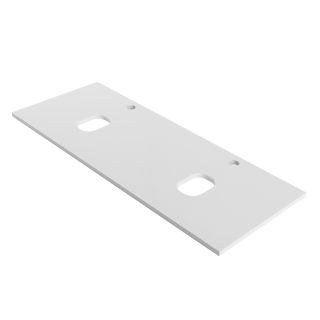 Столешница BelBagno из МДФ с двумя отверстиями под раковину и с двумя отверстиями под смеситель, 1404x462x19 EK-140-2-BL Bianco Lucido белый глянцевый