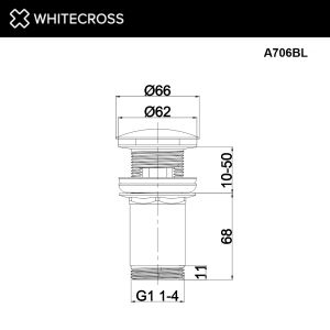 Донный клапан для раковины WHITECROSS A706NIB клик-клак брашированный никель
