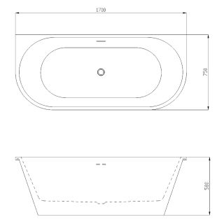 Акриловая ванна Azario ELCON ELC17075  пристенная 1700x750x580 Акриловая ванна Azario ELCON ELC17075  пристенная 1700x750x580