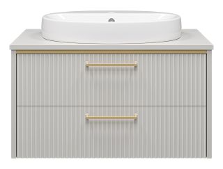 Подвесная тумба под раковину Brevita Elche ELC-01080-0502Я 80см серый кашемир/золото Подвесная тумба под раковину Brevita Elche ELC-01080-0502Я 80см серый кашемир/золото