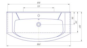 Мебельная раковина Kirovit Элеганс 105см белый SD-00000468