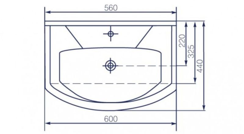 Мебельная раковина Rosa Элеганс 60см белый SD-00000383