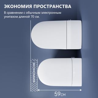 Электронный унитаз-биде подвесной ABBER Bequem AC1121S белый