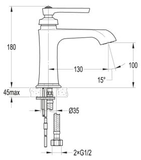 Смеситель для раковины, хром Cezares LIBERTY-F-LS-01-W0