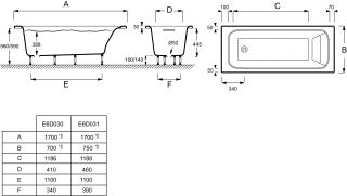 Акриловая ванна Jacob Delafon ELITE  E6D031RU-00 170 x 75