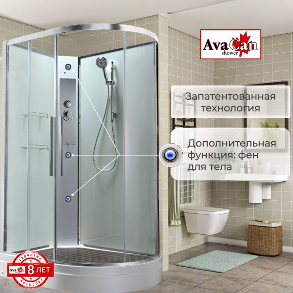 Душевая кабина EM2811LNT без крыши прозрачная