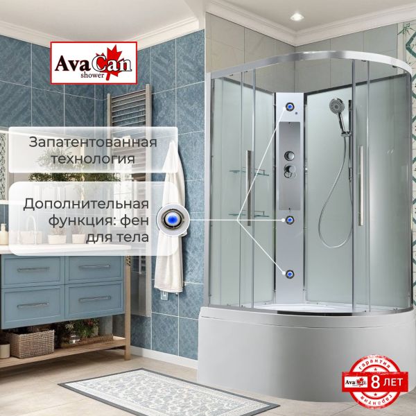 Душевая кабина EM5812LNT без крыши прозрачная