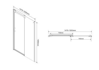 Душевая дверь Azario Bern AZ-733-150-BGL-CL 150 см профиль брашированное золото стекло прозрачное
