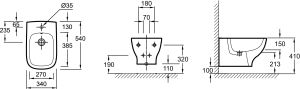 Биде подвесное  Jacob Delafon STRUKTURA EMC0002-00