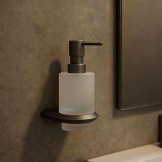 Дозатор жидкого мыла Knotlor LD103GM, оружейная сталь