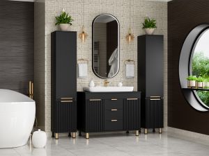 Универсальный шкаф - пенал Brevita Enfida ENF-05035-020L левый 35см чёрный