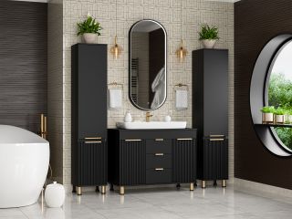 Универсальный шкаф - пенал Brevita Enfida ENF-05035-020L левый 35см чёрный Универсальный шкаф - пенал Brevita Enfida ENF-05035-020L левый 35см чёрный