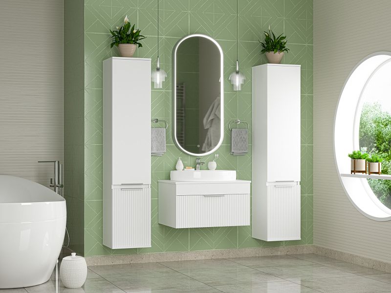 Универсальный шкаф - пенал Brevita Enfida ENF-05035-010P правый 35см белый