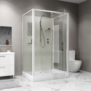Душевая кабина Niagara Standart ST90/15Q 90x90 см профиль белый стекло прозрачное