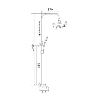 Душевая стойка Shevanik S4036 хром Душевая стойка Shevanik S4036 хром