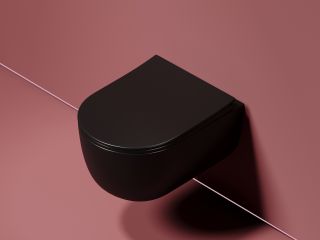 Унитаз подвесной Ceramicanova Модена (Modena) CN6063MB безободковый чёрный матовый