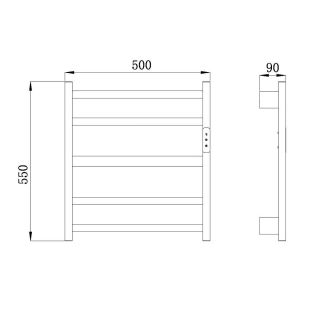 Полотенцесушитель электрический Raglo R350.02.03 50x55 см сенсорный с терморегулятором золотой сатин