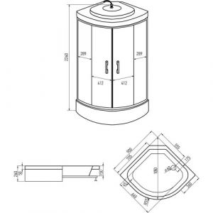 Душевая кабина Erlit ER350926-C3-RUS 900x900x2260