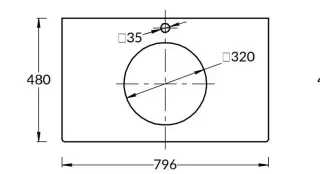 Столешница для полувстраиваемых раковин Kerama Marazzi Про Травертин KM6012G0751RP80Ic2 80 см бежевый матовый