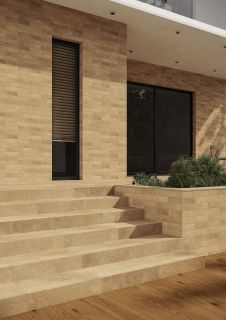 Ступень прямая Ceramika Paradyz Эримайт бежевая структурная 80967, 30x60 (1,44)
