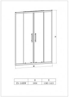 Душевая дверь в нишу  ESBANO ES-140 DW