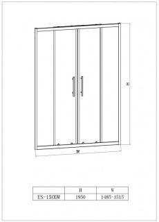 Душевая дверь в нишу  ESBANO ES-150 DW