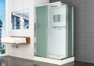 Душевая кабина ESBANO EST-129 CKRU профиль хром матовый стекло рифленое