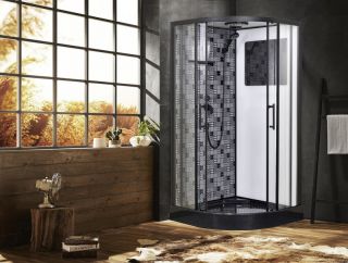 Душевая кабина ESBANO ESB-100 СR профиль черный матовый стекло прозрачное