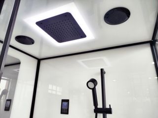 Душевая кабина ESBANO EST-FORA-1280CKR профиль хром черный стекло прозрачное