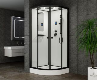 Душевая кабина ESBANO EST-FORA-90CR профиль черный стекло прозрачное