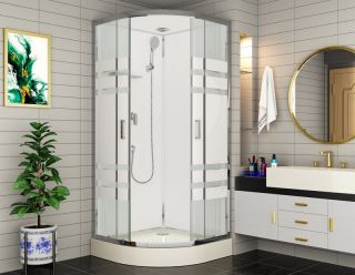 Душевая кабина ESBANO ESE-80 СR профиль хром глянцевый стекло  прозрачное