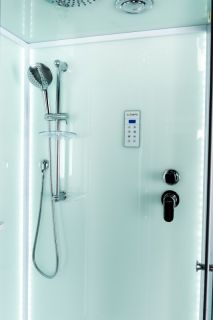 Душевая кабина ESBANO ES-L 100 CR (с подсветкой) профиль белый стекло рифленое