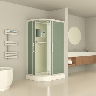 Душевая кабина ESBANO ES-L 115 СR прав. (с подсветкой) профиль белый стекло рифленое