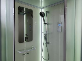 Душевая кабина ESBANO ES-L 90 CR (с подсветкой) профиль белый стекло рифленое