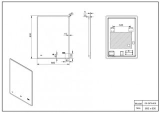 Зеркало ESBANO с подсветкой ES-2073 HDS 60x80